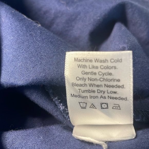 Coldwater creek long sleeve button-down navy blue shirt cotton stretch women 8 S - Picture 8 of 8